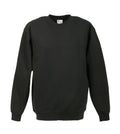 Dunkles Sweatshirt mit Rundkragen, lange Ärmel, unifarben