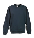 Dunkelblaues Sweatshirt mit Rundkragen, lange Ärmel, Vorderansicht
