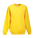 Gelber Sweatshirt mit Rundkragen, lange Ärmel, glatte Vorderansicht