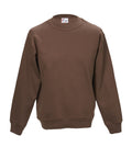 Braunes Sweatshirt mit Rundkragen, lange Ärmel