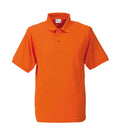 Oranges Polohemd mit kurzem Arm und Knopfleiste