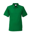 Grünes Polo-Shirt mit kurzem Ärmel, Knopfleiste und Kragen