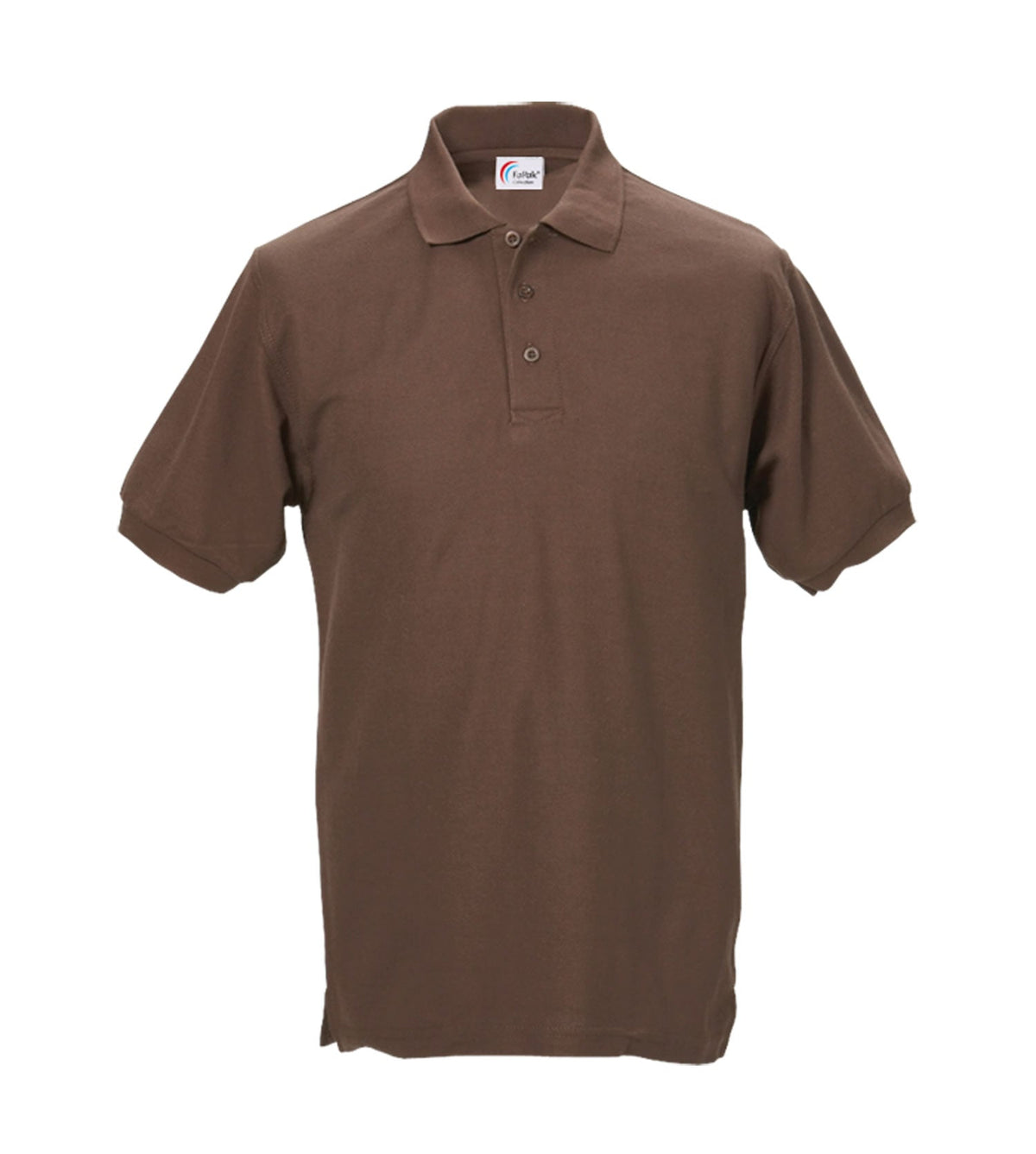 Braunes Polo-Shirt mit kurzem Ärmel und Knopfleiste