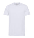 Unisex-Workwear-T-Shirt mit Rundhalsausschnitt, kurzarm, schlicht, weiß.