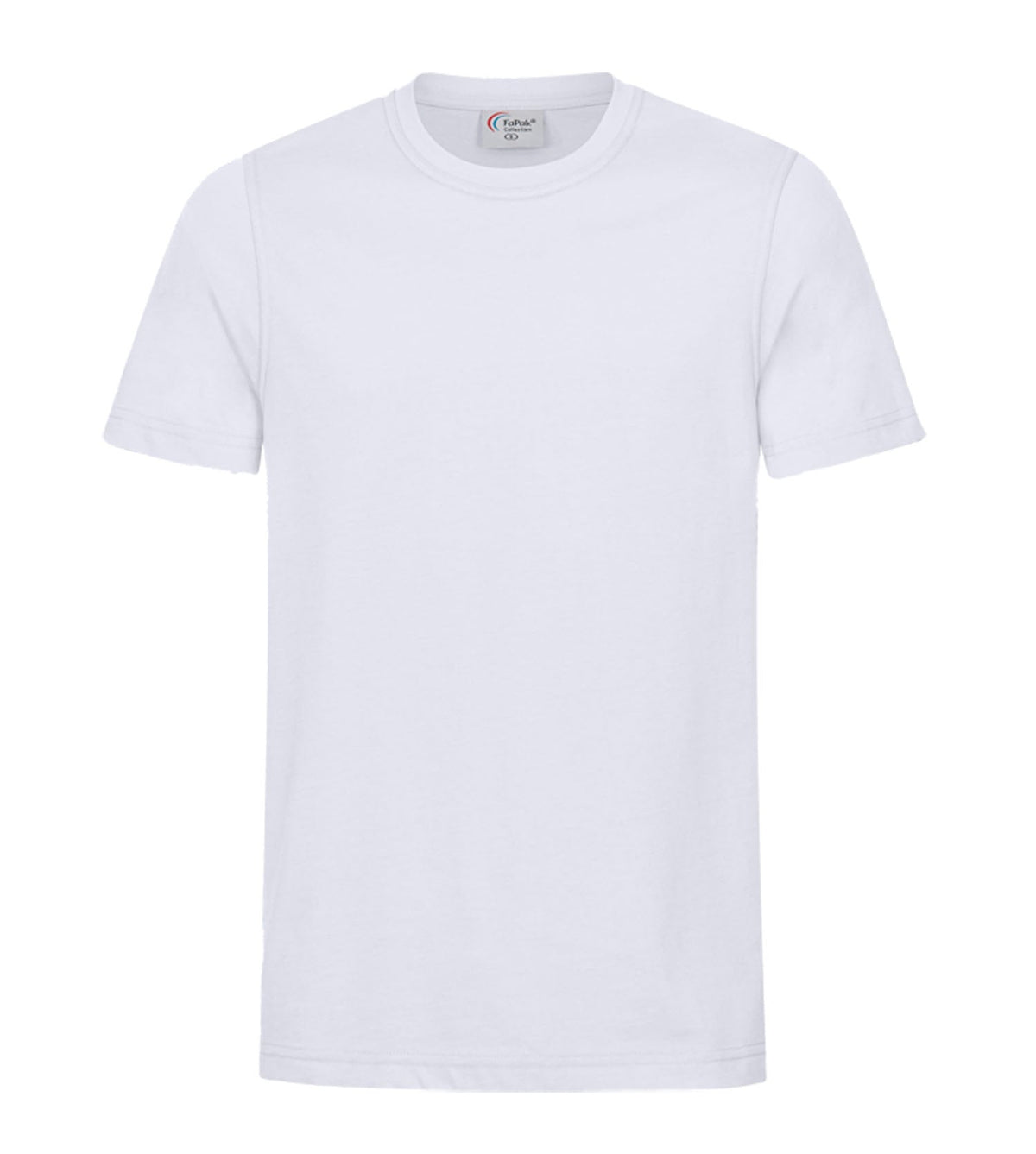 Unisex-Workwear-T-Shirt mit Rundhalsausschnitt, kurzarm, schlicht, weiß.