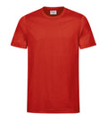 Rotes Kurzarm-Rundhals-T-Shirt mit geradem Schnitt und schmalem Saum