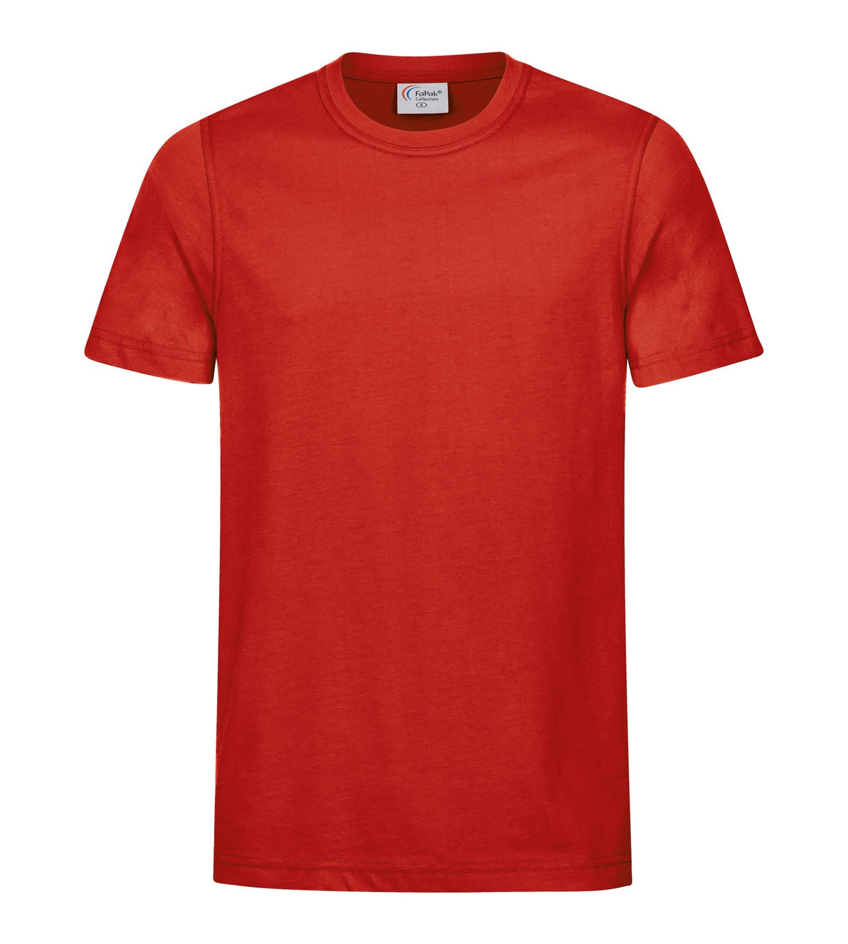 Rotes Kurzarm-Rundhals-T-Shirt mit geradem Schnitt und schmalem Saum