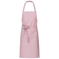 Rosa Latzschürze mit Bindegürtel und Schlaufen-Trägern