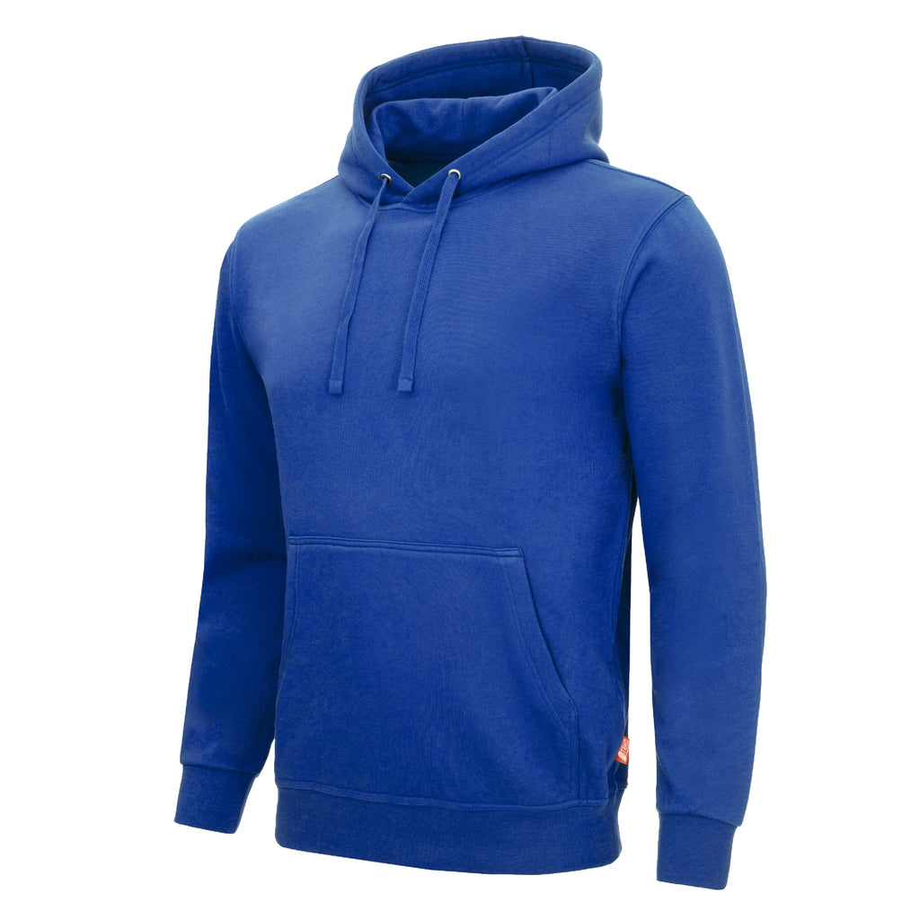 Blauer Hoodie mit Kapuze und Kängurutasche, lange Ärmel, verstellbare Kordeln