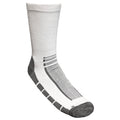 Nitras 725 Socken: weiße Sportsocken mit grauer Ferse, Spitze und Streifen