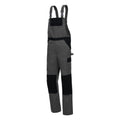Grau-schwarze Latzhose mit verstellbaren Trägern und Frontlatz