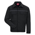 Schwarze Arbeitsjacke mit Frontreißverschluss, Brusttaschen und Ärmelbündchen