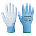 PU-beschichtete Arbeitshandschuhe, zweifarbig weiß/blau, Paar mit Portwest-Logo
