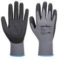PU-beschichteter Handschuh grau-schwarz, beidseitig, mit PORTWEST-Logo