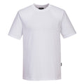 Antistatisches ESD T‑Shirt, helles Weiß, kurze Ärmel, dezente Querstreifen