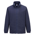 Dunkelblaue Fleecejacke mit durchgehendem Reißverschluss und Stehkragen