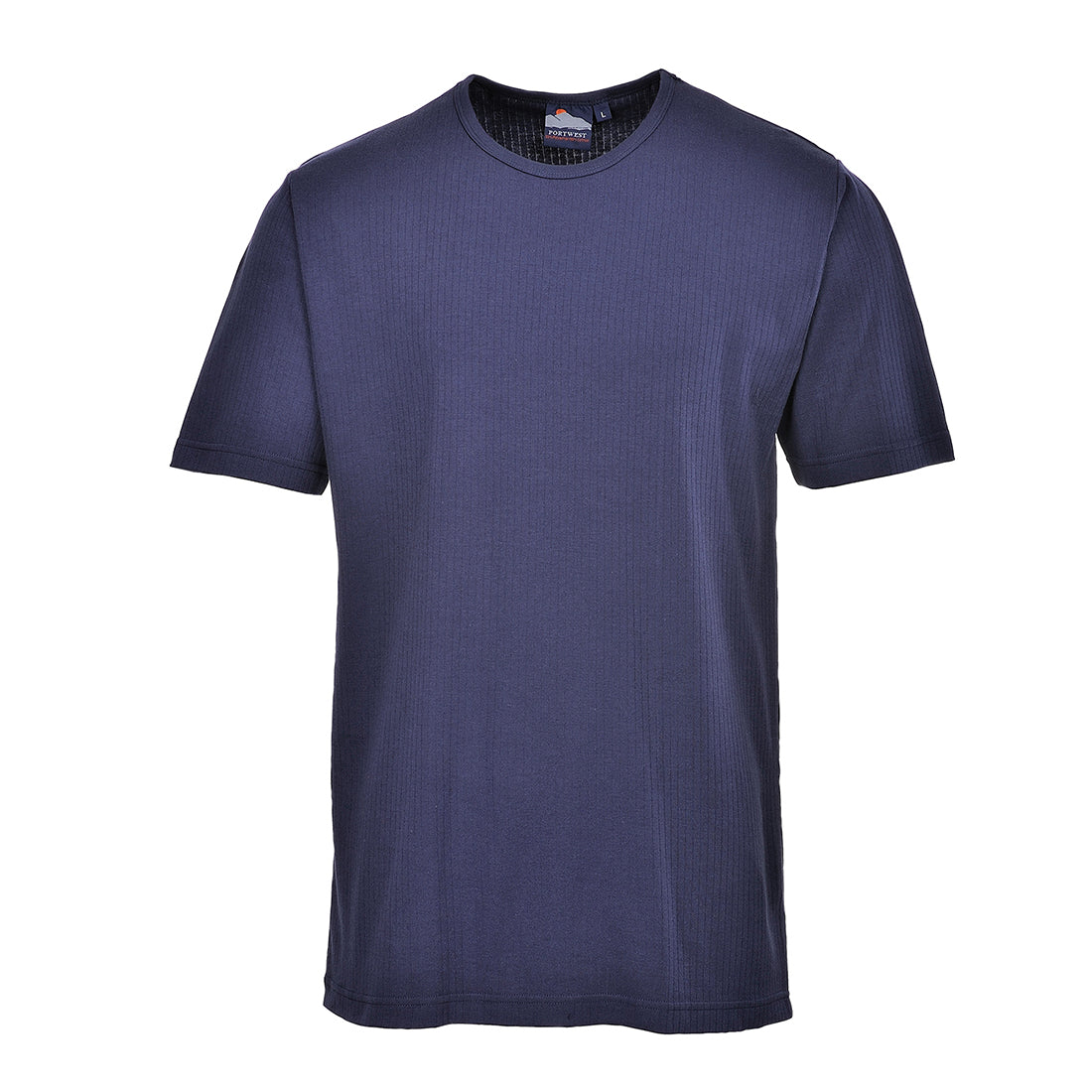 Kurzarm-Thermo-T-Shirt in dunkelblau mit Rundhalsausschnitt
