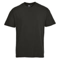 Schwarzes T-Shirt mit Rundhalsausschnitt, kurzärmelig, einfarbig