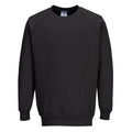 Schwarzer Sweatshirt mit Rundhalsausschnitt und Raglanärmeln