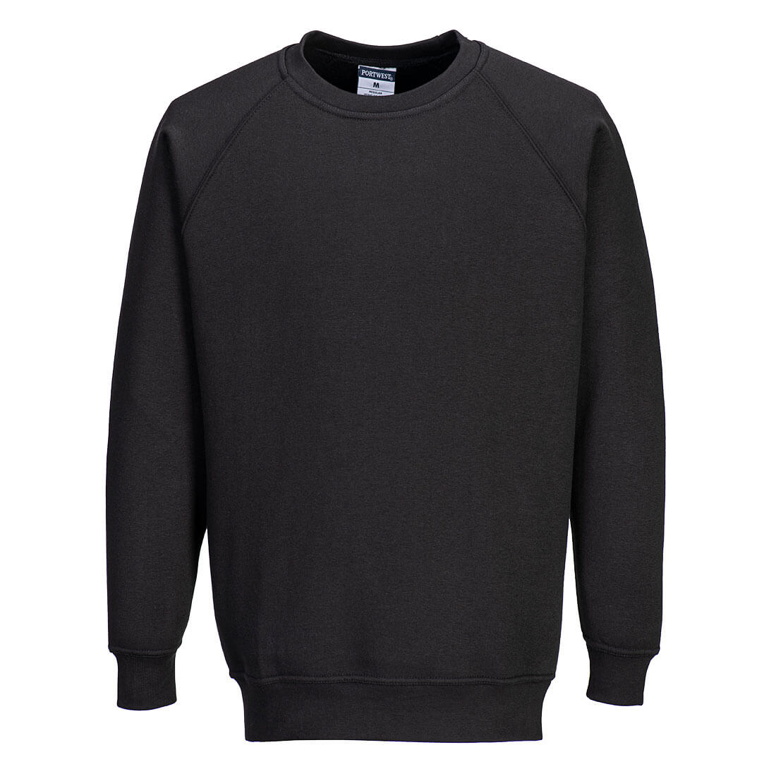 Schwarzer Sweatshirt mit Rundhalsausschnitt und Raglanärmeln