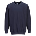 Dunkelblauer Sweatshirt mit Rundhalsausschnitt, Raglanärmeln und gerippten Bündchen