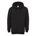 Schwarzes Kapuzen-Sweatshirt mit Kängurutasche und Tunnelzug