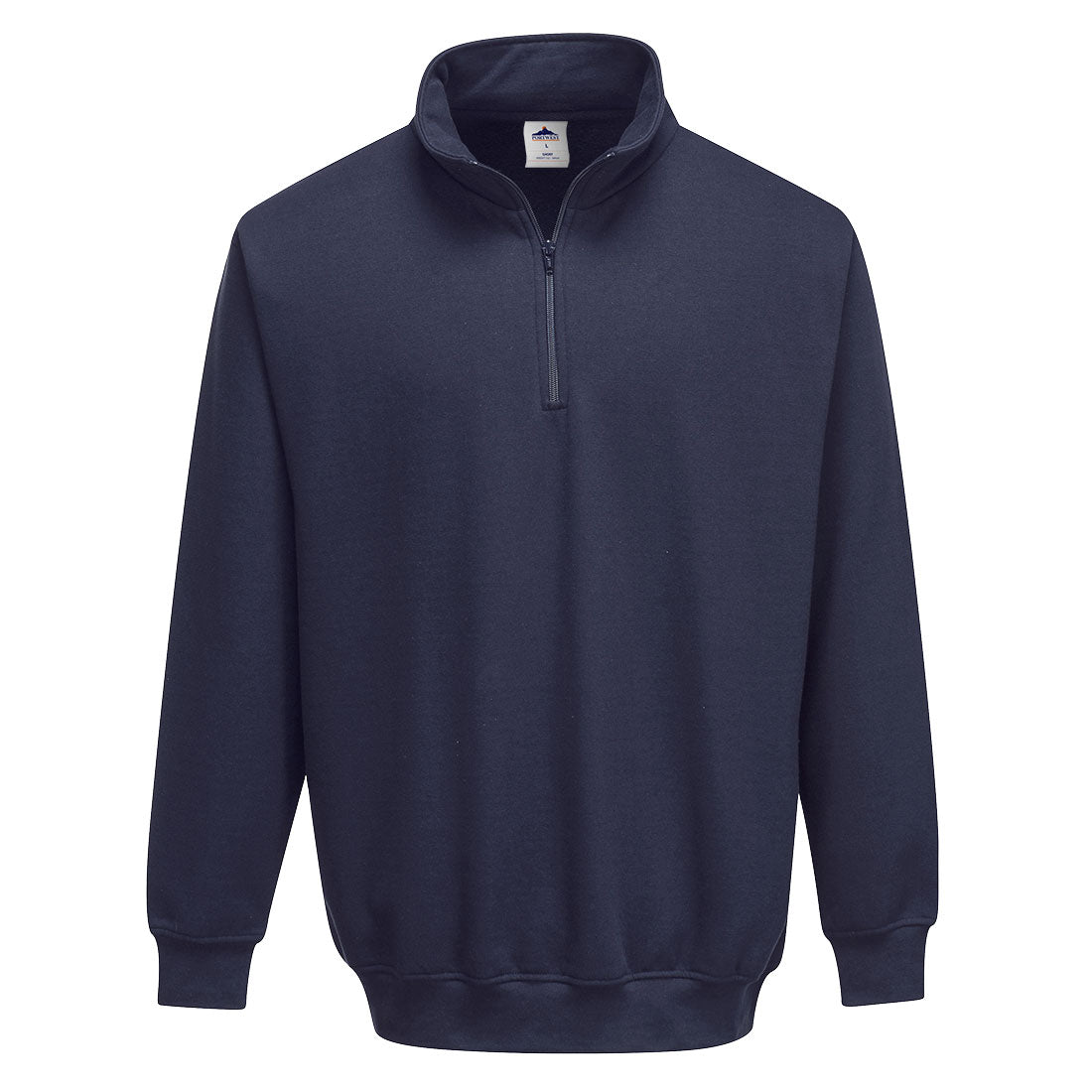 Sweatshirt mit Reißverschluss, dunkelblau, Stehkragen und halber Frontzip