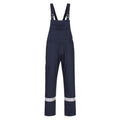 Portwest Bizweld FR Latzhose BZ17 in marineblau mit reflektierenden Streifen und Trägern