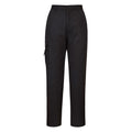 Damen-Bundhose dunkel, mit Seitentaschen und Knopfverschluss