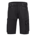 Cargo-Shorts in dunkler Farbe mit Knopfverschluss, Gürtelschlaufen und seitlichen Taschen
