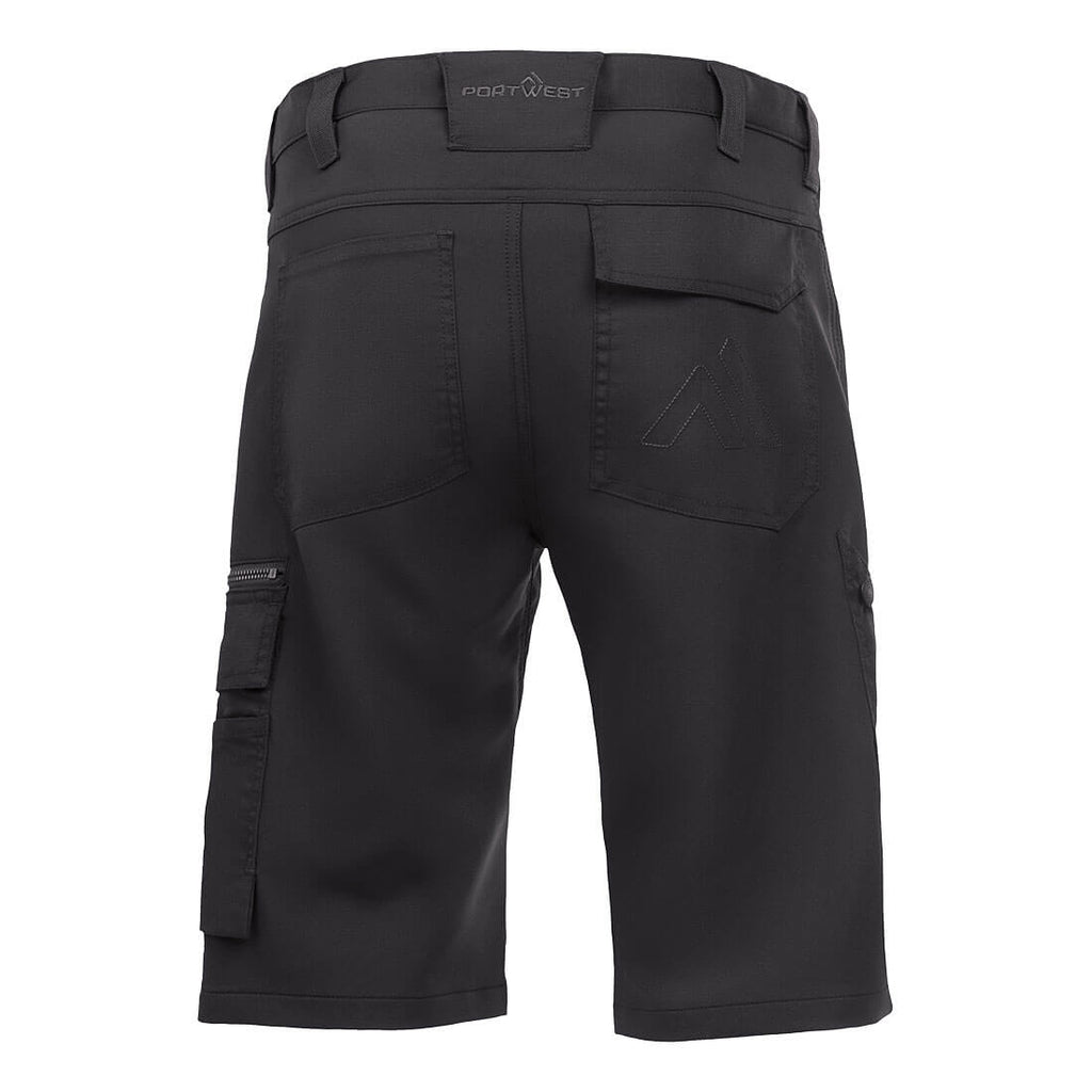Cargo-Shorts mit Taschen hinten, verdeckter Knopfleiste und PORT&WEST-Logo am Bund