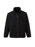 Warme Fleecejacke mit durchgehendem Reißverschluss und Stehkragen, schwarz