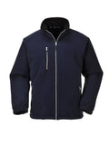 Portwest City Fleecejacke F401: dunkle marineblaue Fleecejacke mit durchgehendem Reißverschluss und Kapuze
