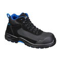 Mid-Sicherheitsstiefel Wildleder, Schnürung, dunkelgrau/schwarz, Profilsohle