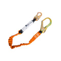 Absturzsicherung mit Schockabsorber-Seil, orange, mit zwei Metallhaken