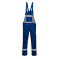 Bizflame Ultra Latzhose, zweifarbig blau/grau mit reflektierenden Streifen und Trägern