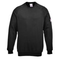 Flammhemmendes antistatisches Sweatshirt, dunkelschwarz, Rundhalsausschnitt, Rippbündchen