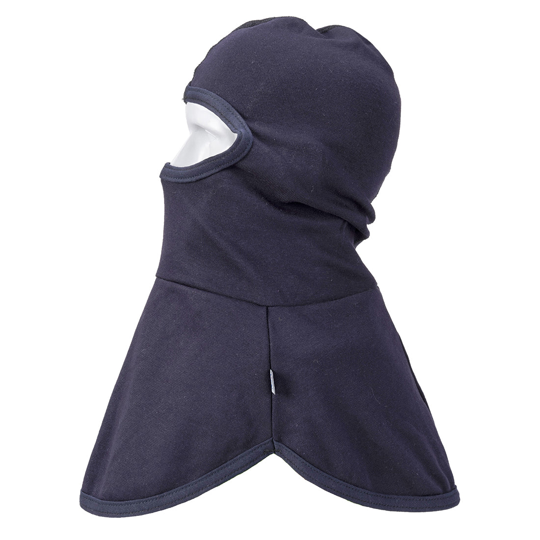 Flammhemmende antistatische Kopfmaske aus dunkelblauem Stoff mit Nackenteil