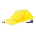 Warnschutz-Baseballkappe, gelb mit weißem Rand und grauen Mesh-Einsätzen