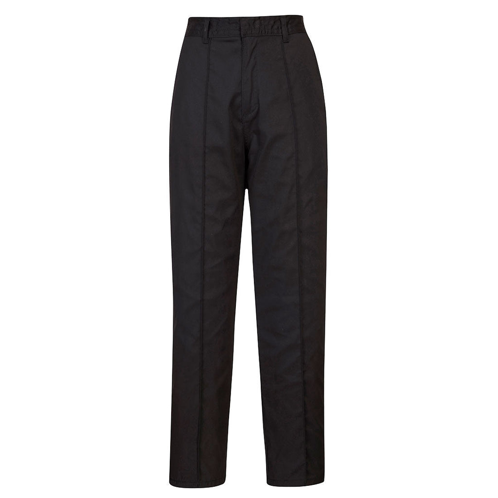 Elastische Damen-Bundhose, schwarze lange Arbeitshose mit Knopfverschluss