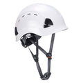 Portwest Endurance Helm PS63 für Höhenarbeiten, weißer Sicherheitshelm mit Kinnriemen