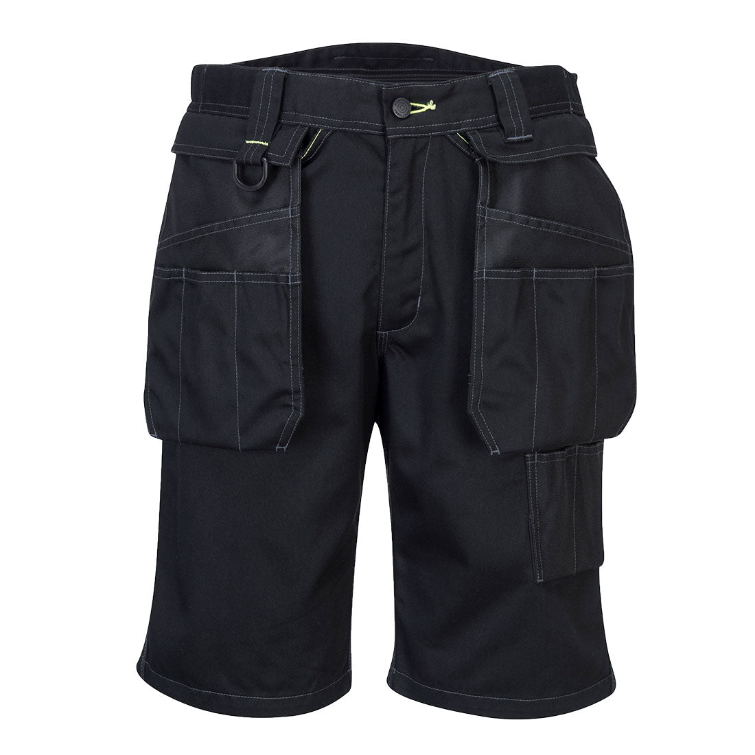 Shorts mit Holstertaschen, dunkles Schwarz, Knopf- und Reißverschlussbund