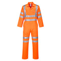 Warnschutzoverall, orange, mit breiten Reflexstreifen an Brust und Beinen