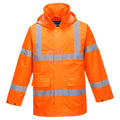 Warnschutz-Jacke mit Kapuze, orange, mit reflektierenden Streifen