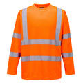 Portwest Warnschutz-Langarmshirt orange mit Reflexstreifen vorne