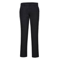 Schwarze Stretch-Chino-Bundhose mit Gürtelschlaufen, Knopf und Reißverschluss vorn