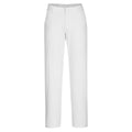 Damen Slim-Chinohose in Weiß, gerade Beinform, Bund mit Eingriff vorne