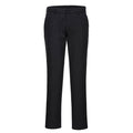 Damen-Slim-Chinohose in Schwarz mit Knopfleiste, Gürtelschlaufen und vorderen Taschen