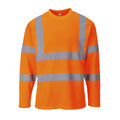 Warnschutz-Langarmshirt orange mit reflektierenden Streifen an Brust und Ärmeln