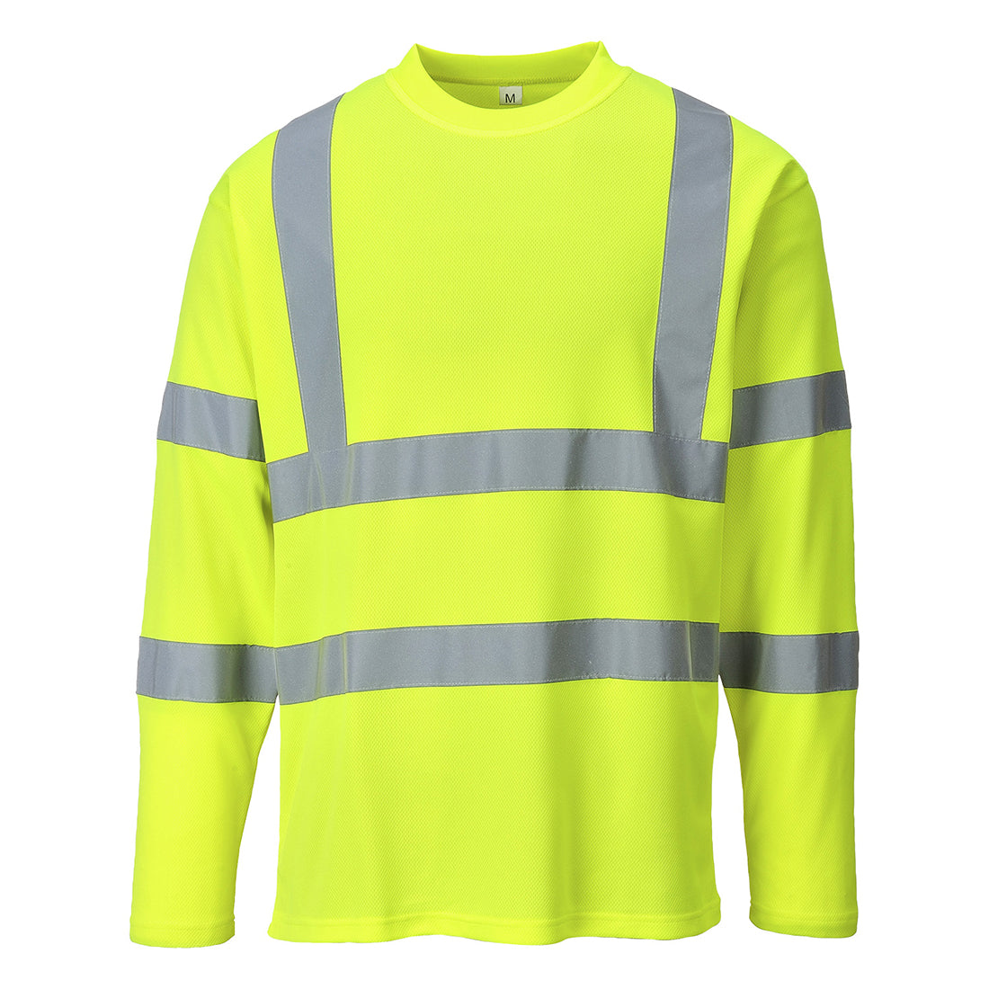 Warnschutz-Langarmshirt Neon-Gelb mit breiten Reflexstreifen